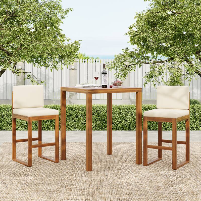 Christopher Knight Home Cole 3-piece Outdoor Acacia Wood Bar set