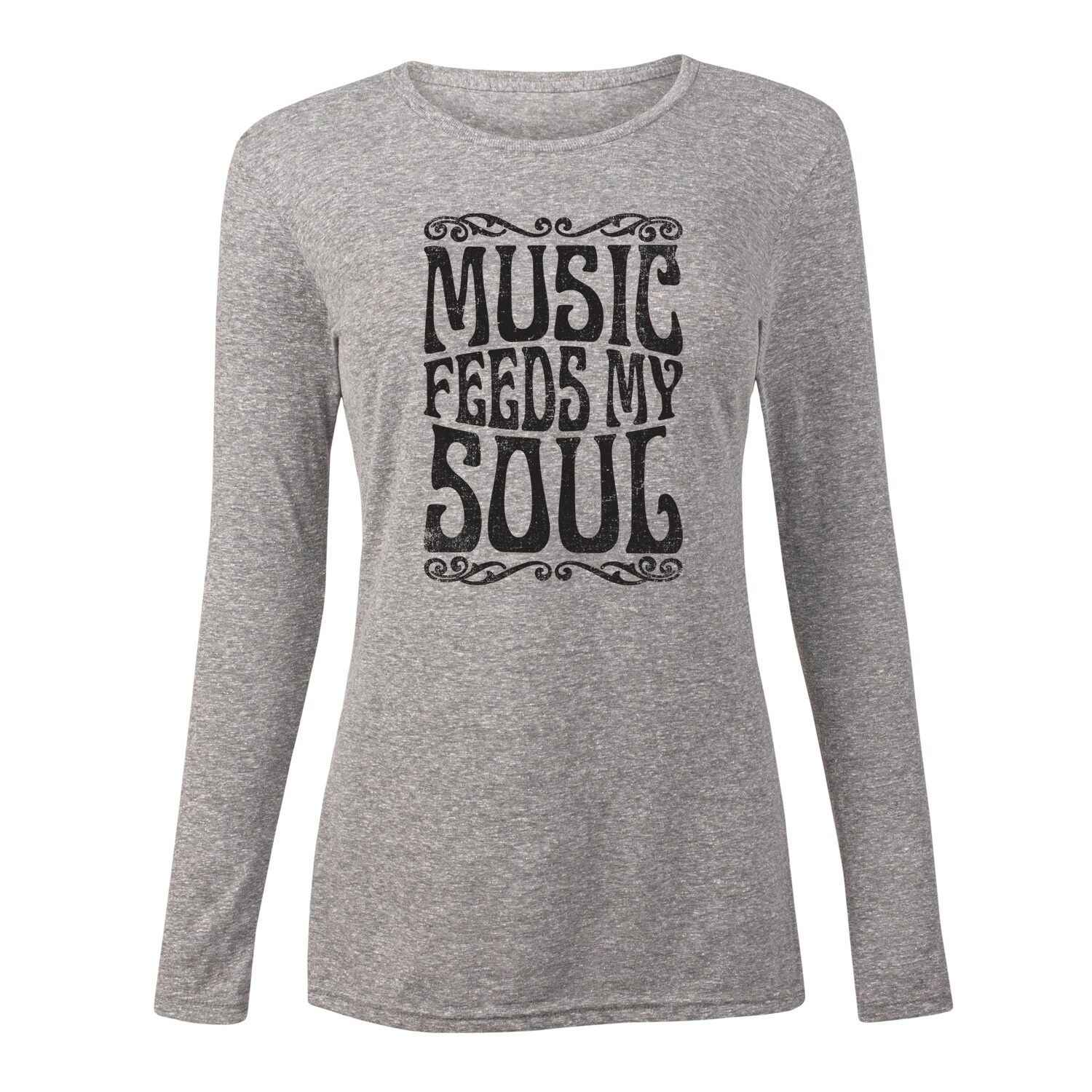 Shop Music Feeds My Soul Ladies Long Sleeve Tee Free Shipping