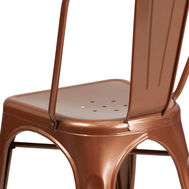 Metal Indoor/ Outdoor Stackable Bistro Chair (Set of 4)