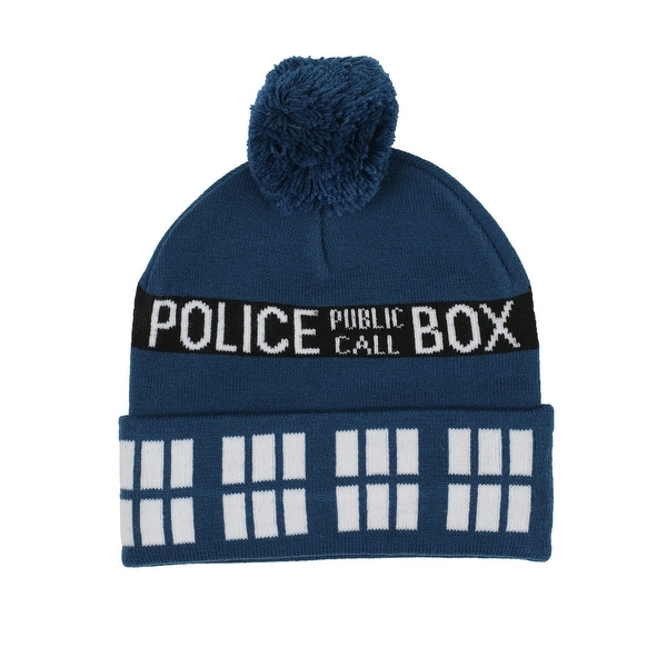 Doctor Who TARDIS Knit Hat with Pompom