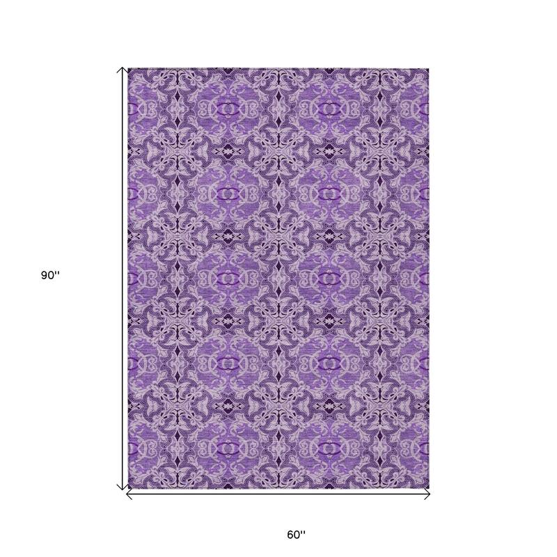 HomeRoots Medallion Transitional Rectangle Outdoor Rug