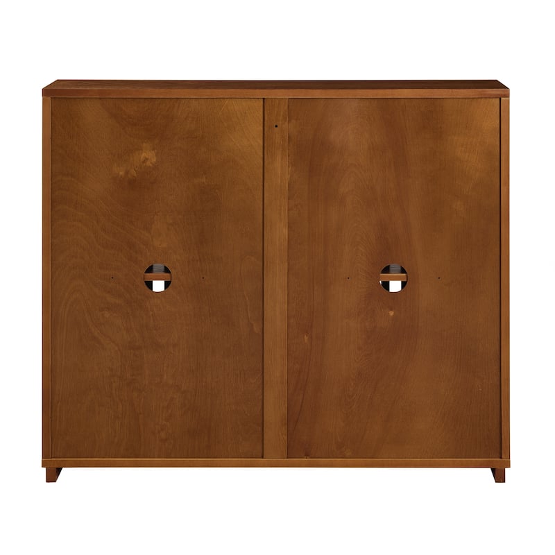 Mid Century Modern Fluted Sideboard Cabinet with 2 Outlet Holes, Buffet Cabinet with Storage