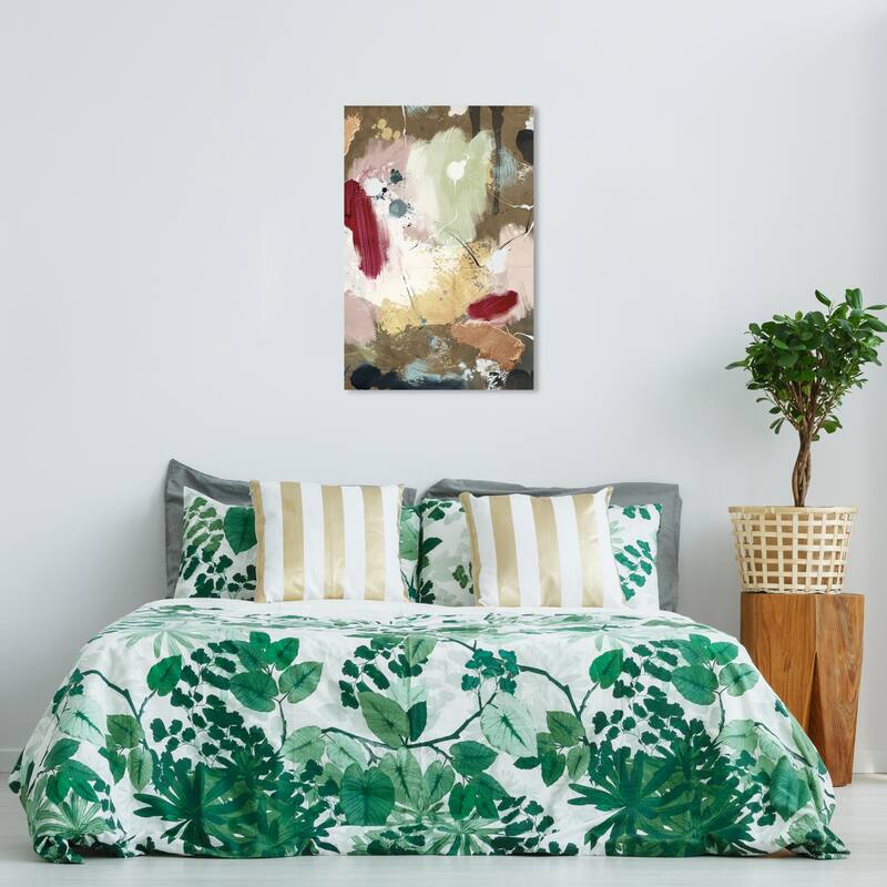 Wynwood Studio Canvas Abstract Crimson in the Sands Abstract Brown and Crimson Modern & Contemporary Wall Art Canvas Print - 36 x 24