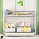 preview thumbnail 2 of 1, Silver Twin over Full Bunk Bed with Trundle & Ladders