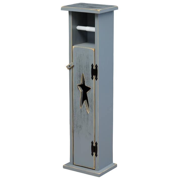 Country-Style Toilet Paper Holder - Gray