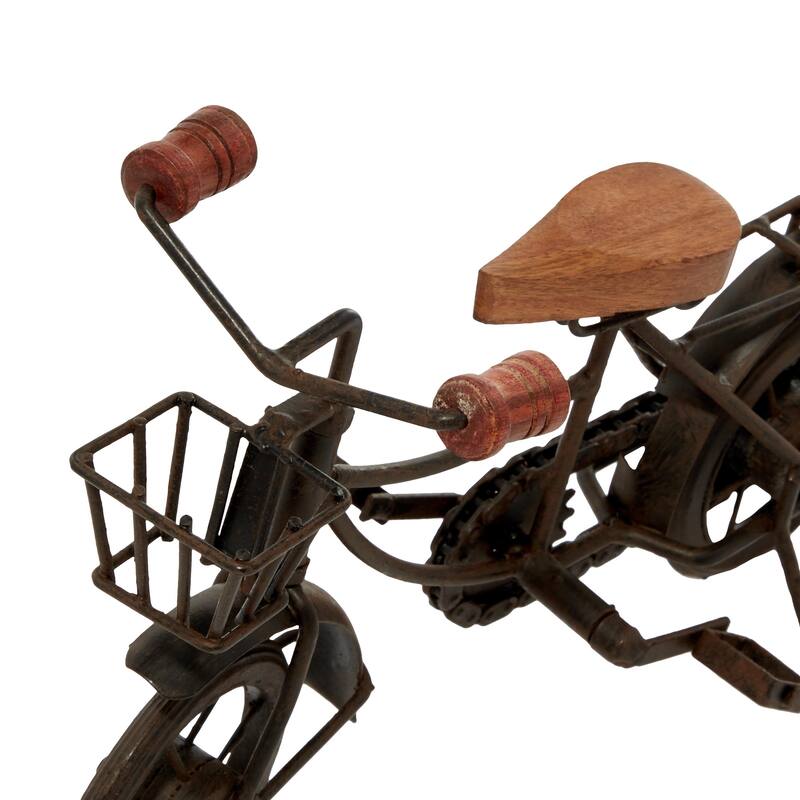 Metal Bike Sculpture with Wood Accents - Set of 2 Black - Roche River Decor - Black or Gold