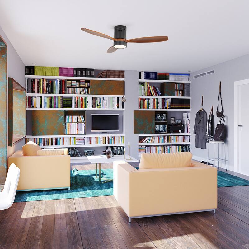 52 Inch Reversible Ceiling Fan Dimmable Light with Remote 6 Speed Silent DC Motor Memory Function