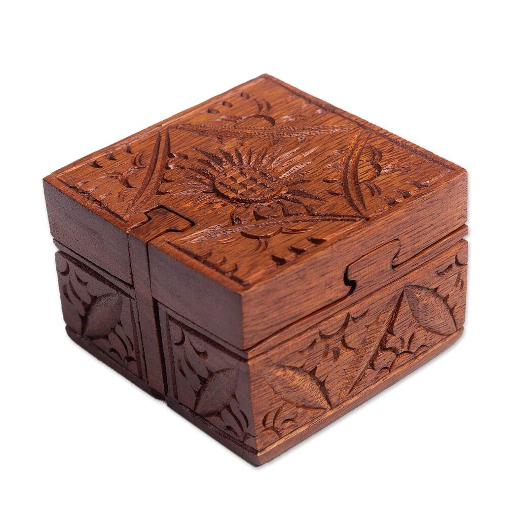 Novica Handmade First Sunset Wood Puzzle Box