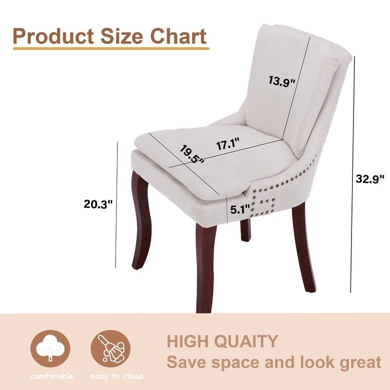 Modern Double-layer Cushioned Dining Chairs Set of 6
