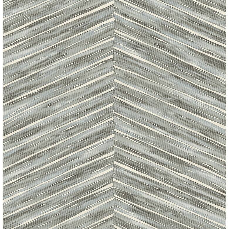 Brewster Aldie Light Blue Chevron Weave Wallpaper - 20.5in x 396in x 0.025in