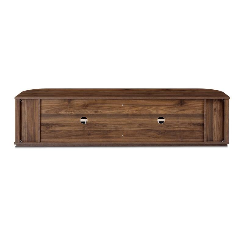 Edgemod 70" Ribbed Walnut Media Console With Brass Handles