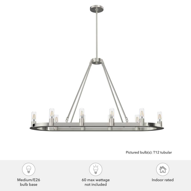 Hunter Saddlewood 10-Light Linear Chandelier - Dining Room, Island - Transitional, Contemporary, Modern Industrial, Farmhouse