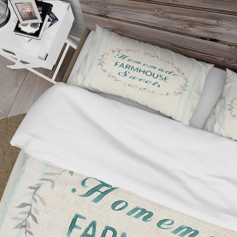 Designart 'Farmhouse Florals VIII' Farmhouse Bedding Set - Duvet Cover ...