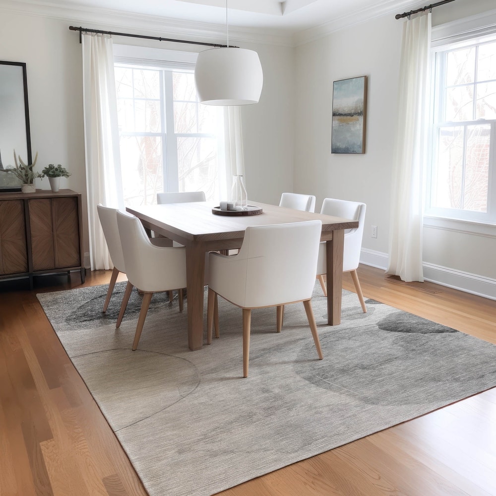 Machine Washable Indoor/ Outdoor Modern Chantille Rug