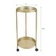 Thumbnail 11, 2 Tier Plant Stand Table Metal Plant Holder Corner Shelf with Wheels. Changes active main hero.