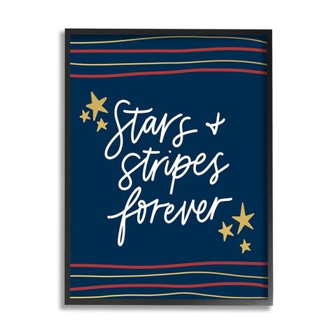 Stupell Industries Stars Stripes Forever Americana Independence Day Framed Wall Art, Design by Amanda Houston - Blue