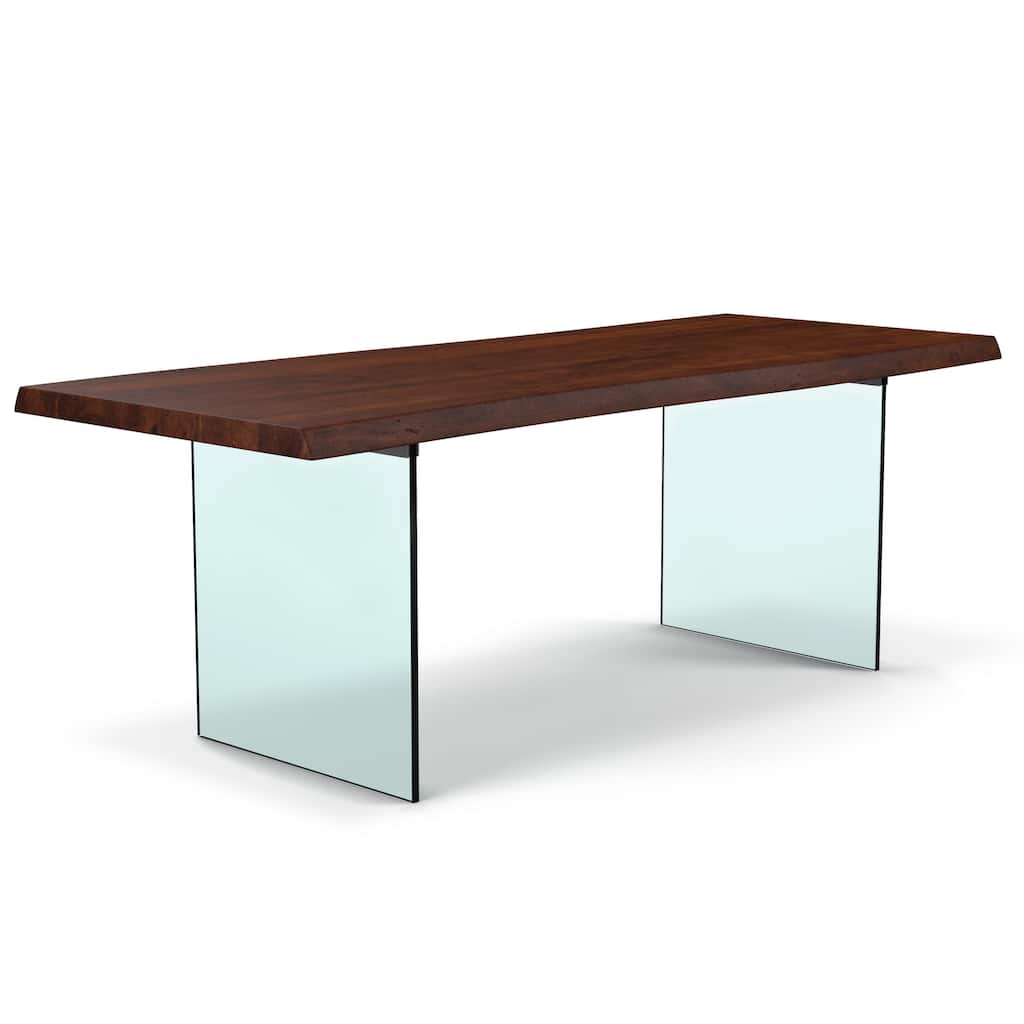 Urbia Brooks Solid Acacia Dining Table - Glass Base