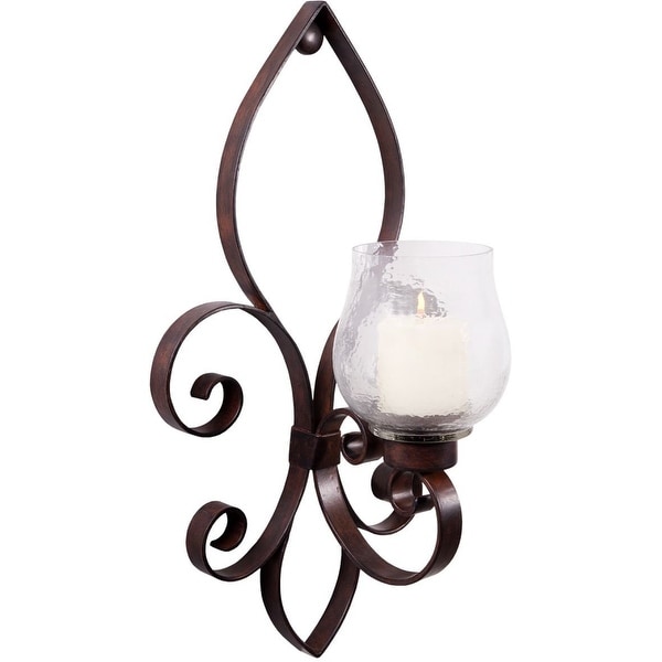 Palais Glware Fleur De Lis Motif Art Bronze Metal Candle Palais Glware Fleur De Lis Motif Art Bronze Metal Candle Holder Large Wall Sconce 24