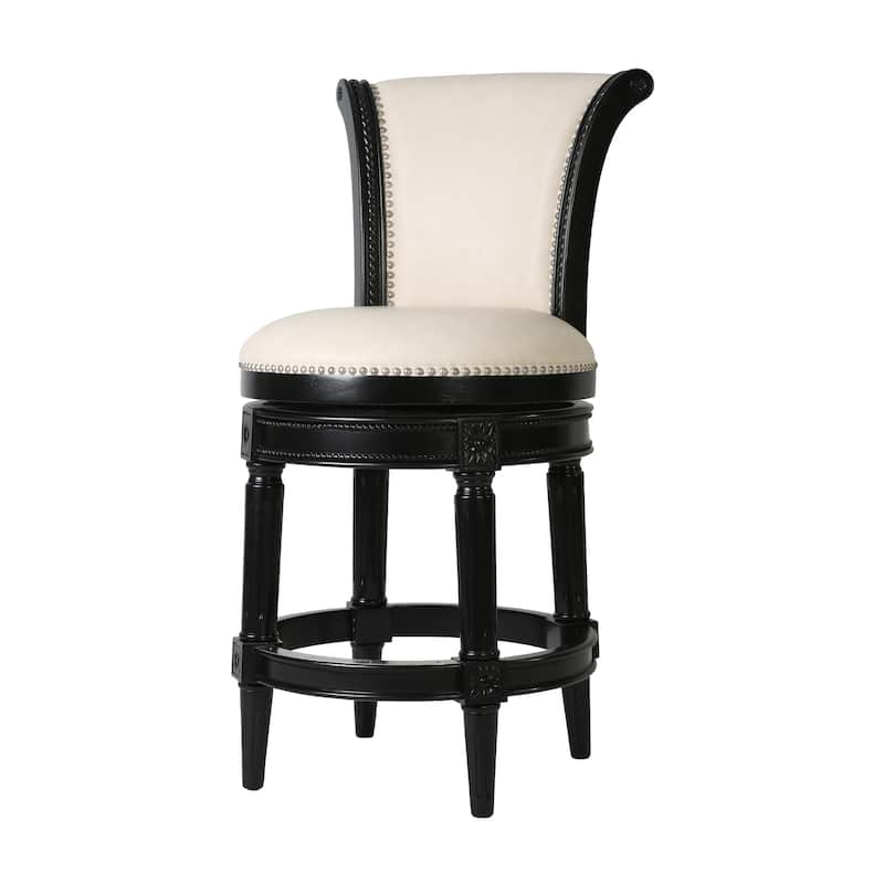 Copper Grove Rijssen Counter-Height Wood Swivel Stool with Upholstered Seat