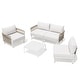 preview thumbnail 32 of 40, 2/4/6/8-Seat Modular All-Weather Aluminum Outdoor Sectional Sofa Set with Deep Seating Patio Conversation Set 4-seater - Beige