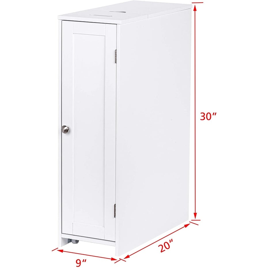 Spirich-2 in 1 Toilet Roll Paper Holder with Bathroom Storage Cabinet  ,White - White - Bed Bath & Beyond - 31893745