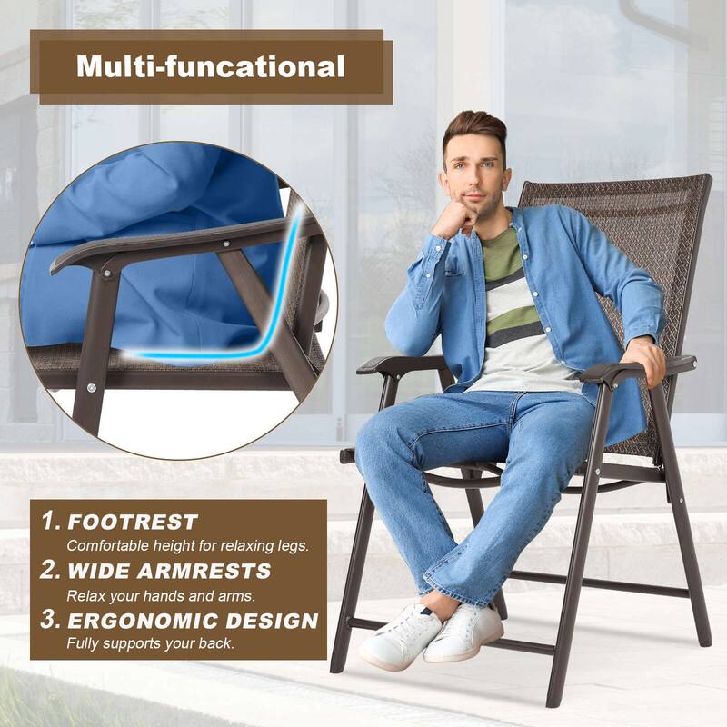 Aoodor Set of 4 Patio Folding Chairs