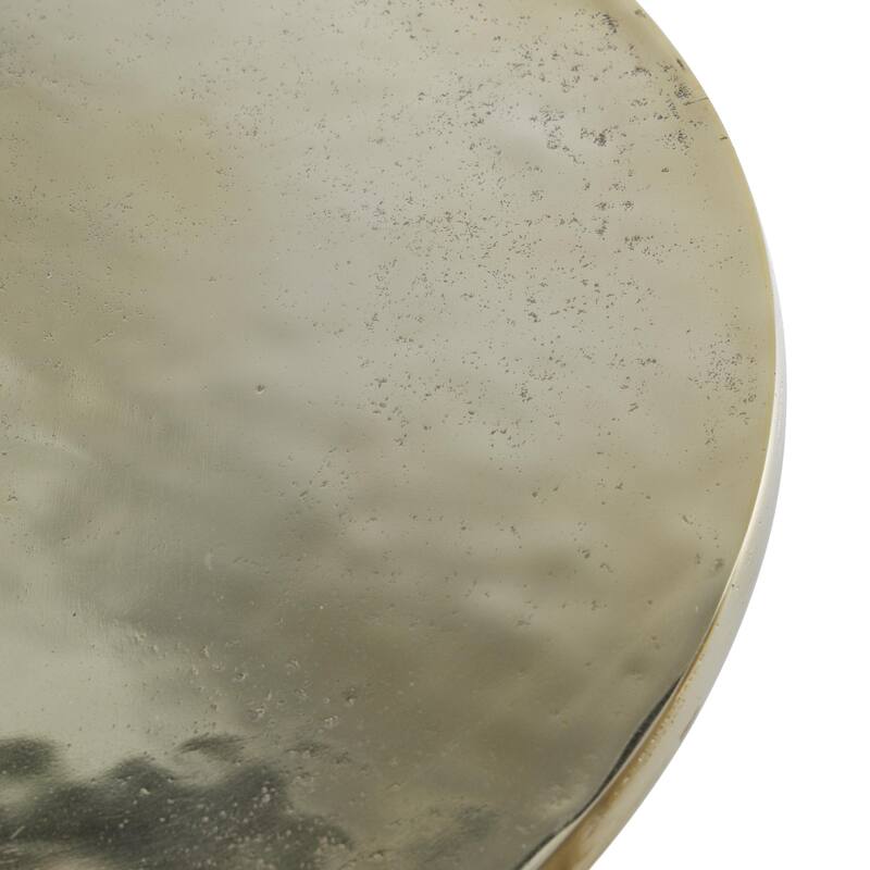 Aluminum Metal Accent Table with Textured Tree Branch Legs - Set of 3 Gold or Silver - Roche River Decor