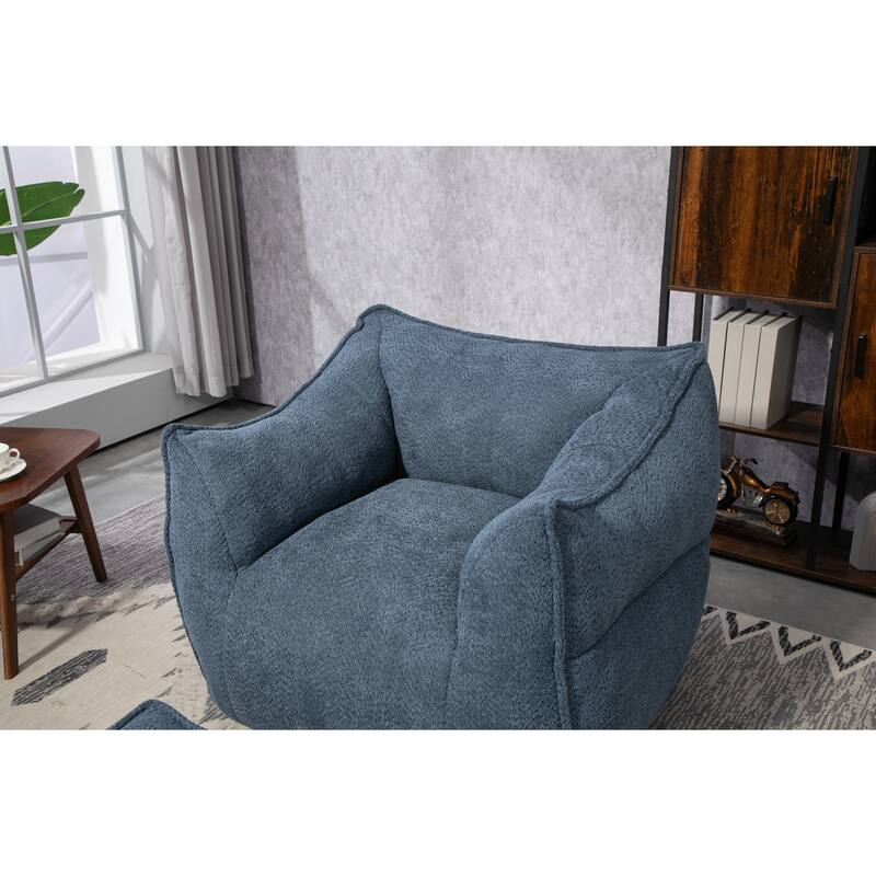 GDFStudio - COOLMORE Boucle Bean Bag Chair with Memory Foam Filling for Ultimate Comfort