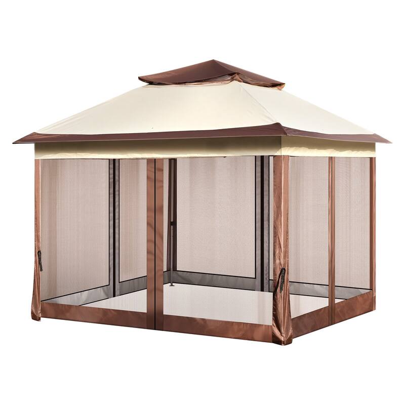 11x11 FT Pop Up Patio Gazebo with Netting, Outdoor Canopy for Backyard