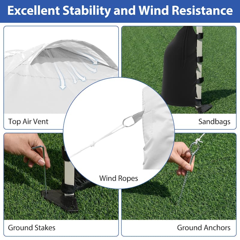 Gymax 10 X 10 FT Pop up Canopy Tent w/ 1 Sidewall Wheeled Bag 8 Stakes