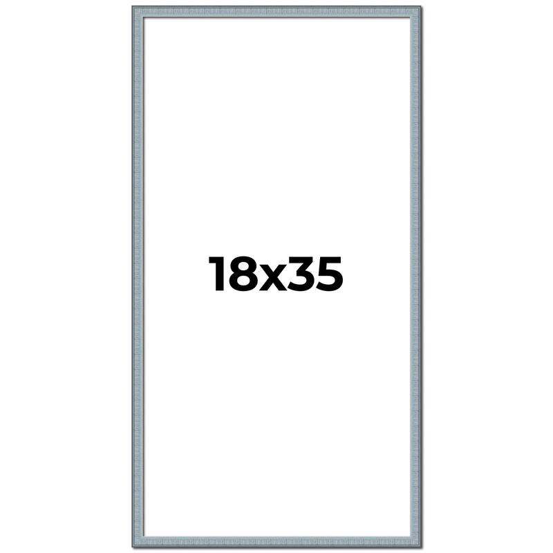 18x35 Frame Rustic Sky Blue Solid Wood Picture Frame | 0.75 Inch