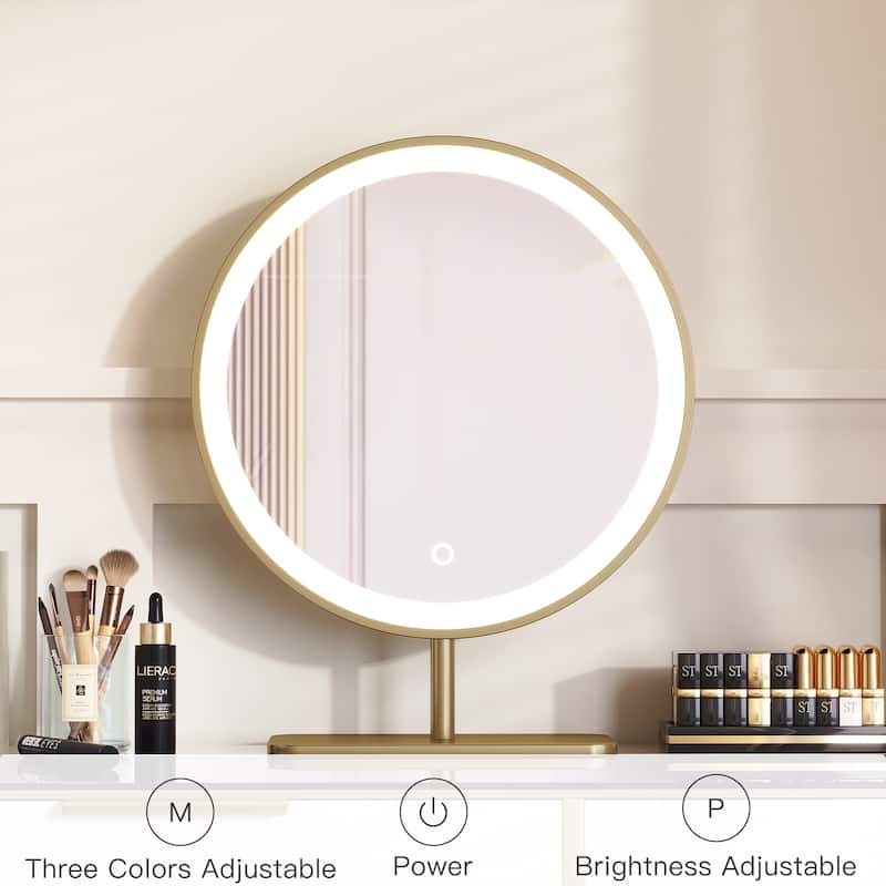 Round Vanity Mirror, LED Makeup Mirror