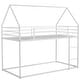 preview thumbnail 8 of 10, Twin over Twin Bunk Bed with Built-in Ladder, House-shaped Bed wtih Safety Guardrail, Kid's Friendly Style, White