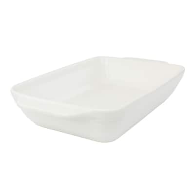 4 Quart Rectangular Stoneware Baker in White Speckle