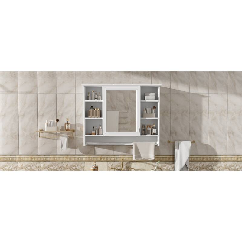 Roomfitters 36 Inch 3-in-1 Wall Mount Medicine Cabinet, Mirror Storage with Adjustable Shelf & Soft Close Doors