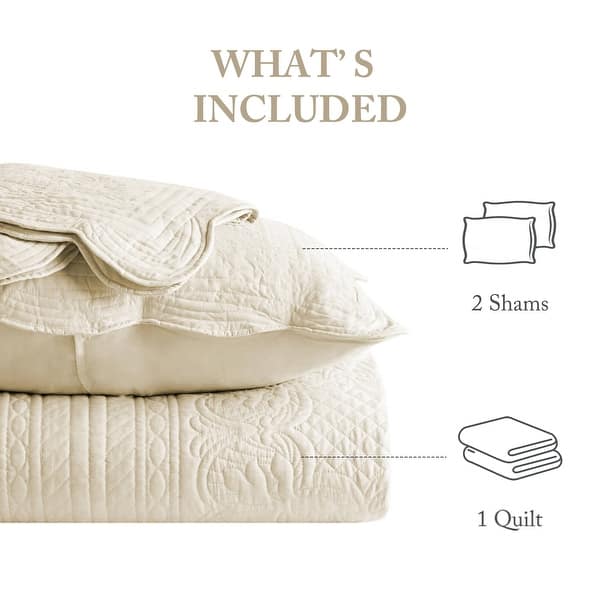 Quilted Blanket 3-Piece Quilted Bedspread Set – Embossed Luxury Bedding For Single, Double, King Bedspreads King Size