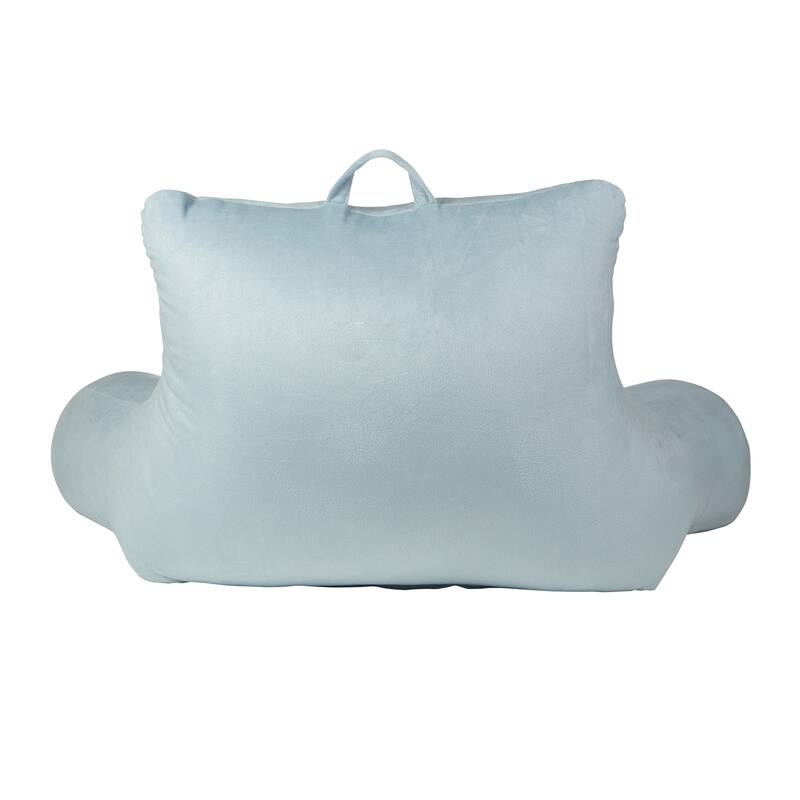 Klear Vu Velour Bed Rest Back Support Pillow with Pocket and Handle