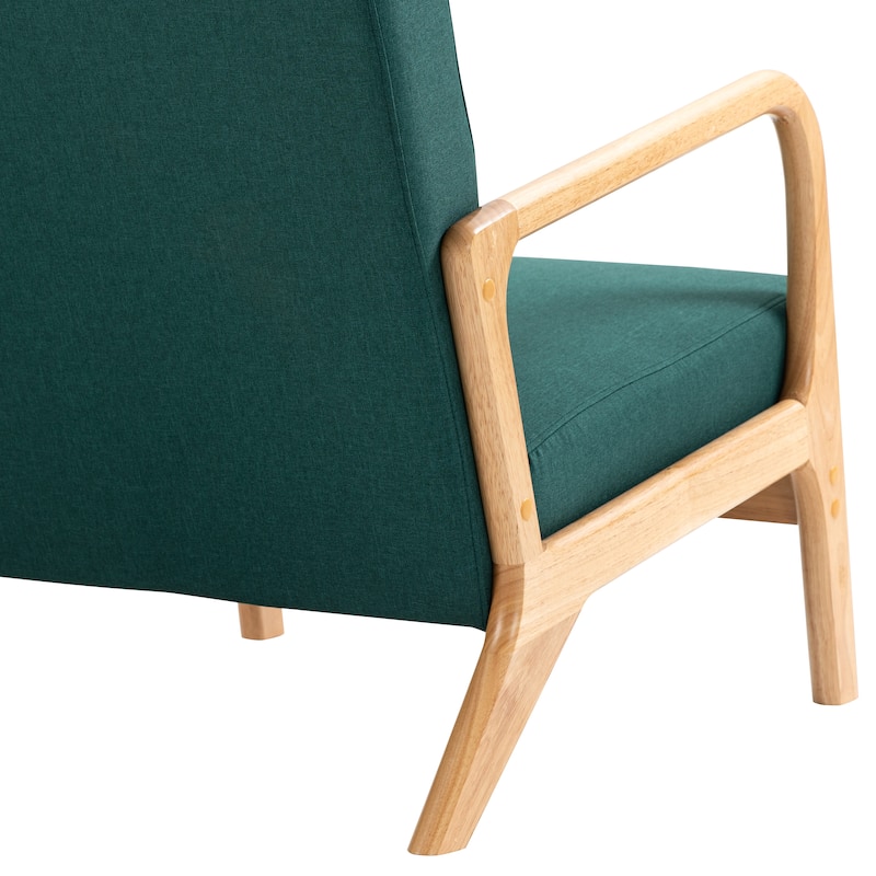 Briston 2 Set Mid Century Modern Wood Accent Chairs with pillow