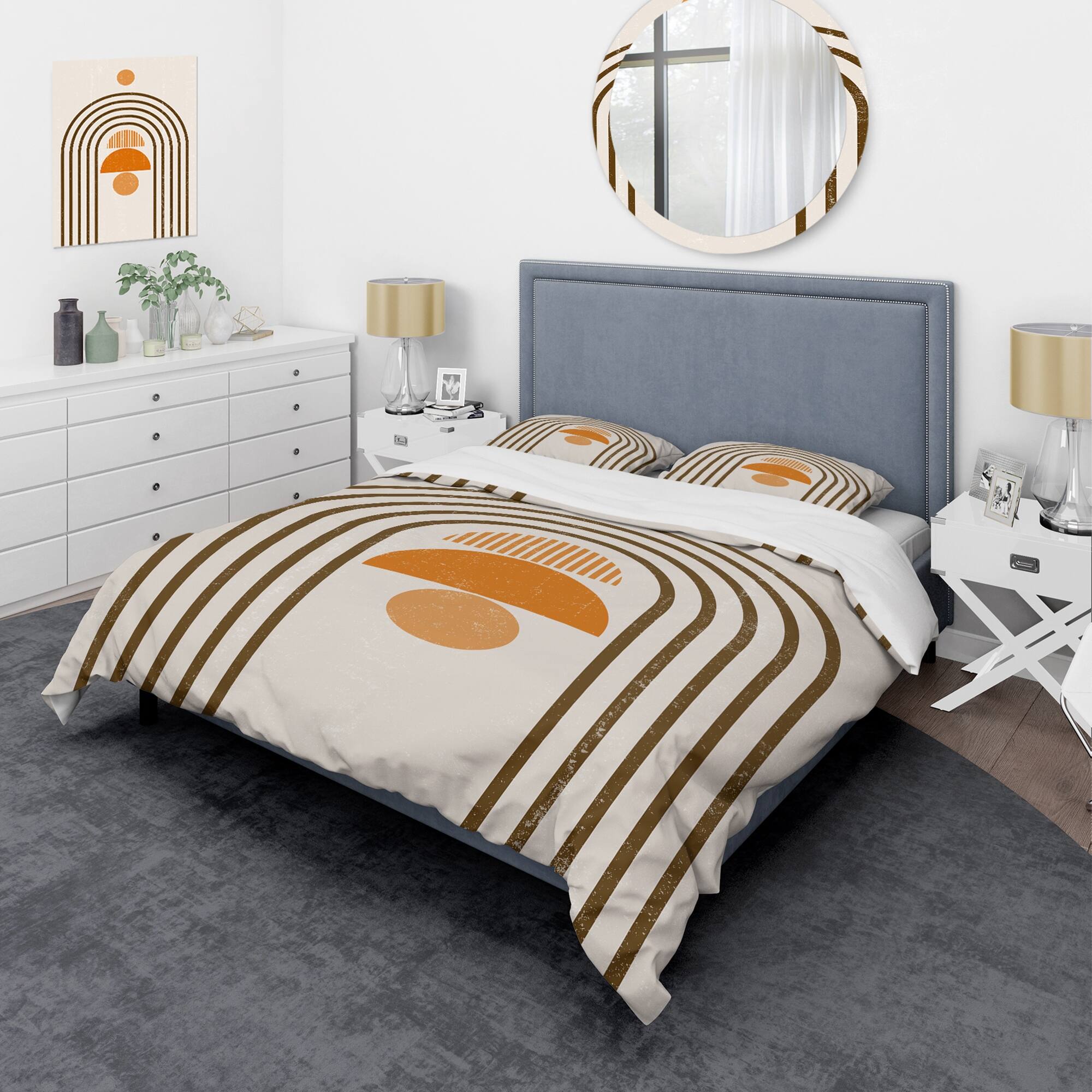 Designart 'Abstract Rainbow Sun and Moon In Earth Tones IV' Modern