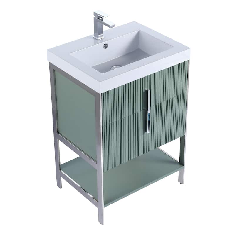 Fine Fixtures Serenity Modern Bathroom Vanity with White Gel Acrylic Top