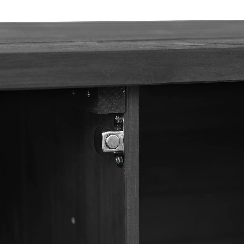Outdoor Kitchen Island, Rolling Bar Cart & Storage Cabinet, Solid Wood Outdoor Grill Table with Stainless Steel Top