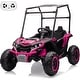 preview thumbnail 1 of 29, 24V Kids Ride On UTV,2-Seater 4WD Electric Truck with Sun Shade and Remote Control Rose Red