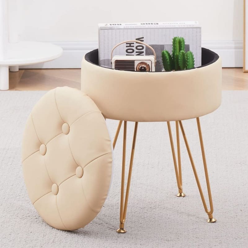 Storage Round Ottoman Multifunctional