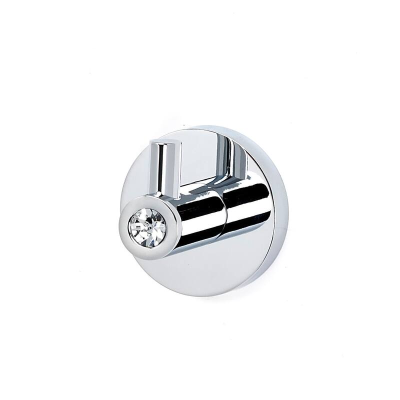 Alno Contemporary I Crystal Single Robe Hook - Polished Chrome