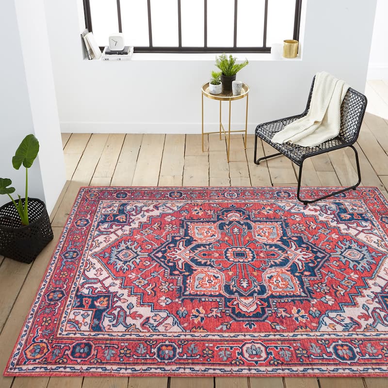 JONATHAN Y Cirali Ornate Large Medallion Machine Washable Area Rug