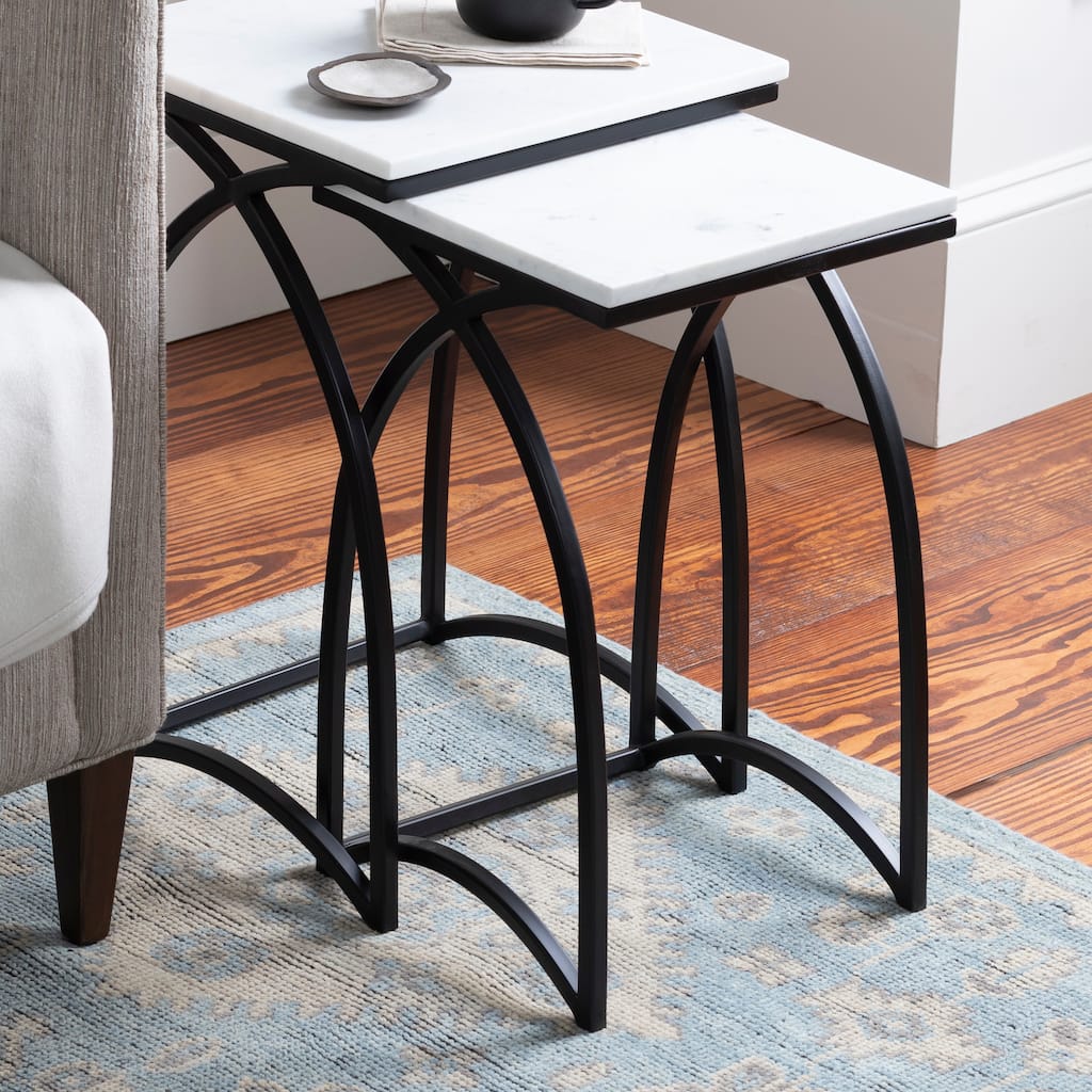 Livabliss Melissa 2-piece Marble Top Nesting Table Set