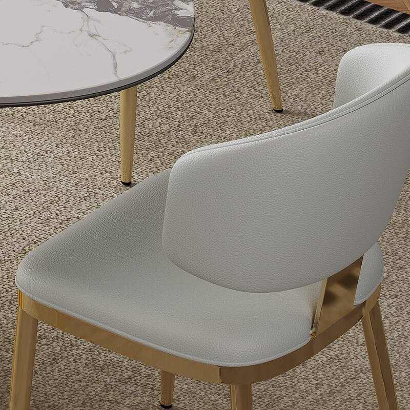Dining Chairs Set of 2, Modern Design Home Chairs, PU Leather Metal Dining Chairs for Kitchen Dining Room