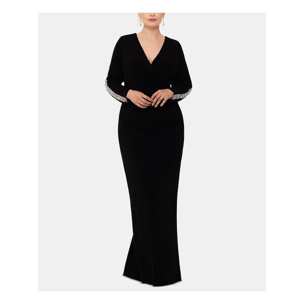 xscape long black dress