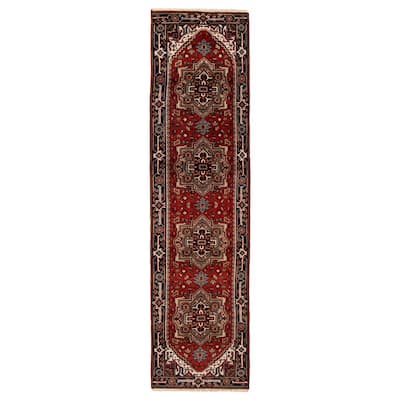 ECARPETGALLERY Hand-knotted Serapi Heritage Dark Copper Wool Rug - 2'11 x 11'8