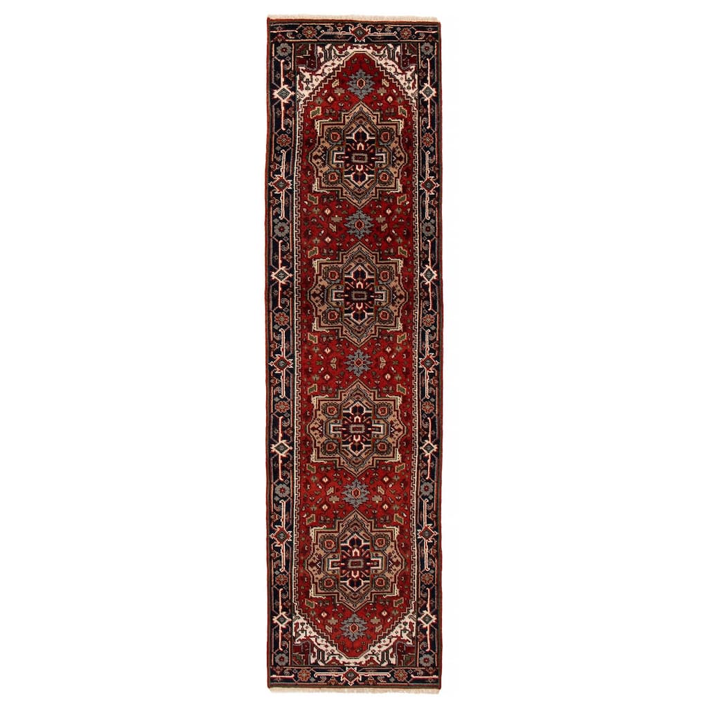 ECARPETGALLERY Hand-knotted Serapi Heritage Dark Copper Wool Rug - 2'11 x 11'8